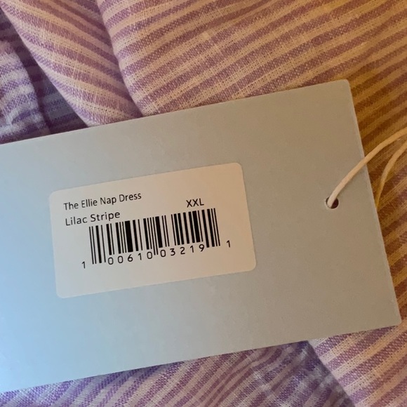 NWT Hill House The Ellie Nap Dress Lilac Stripe Linen Smocked A-Line Large XXL - Picture 12 of 14